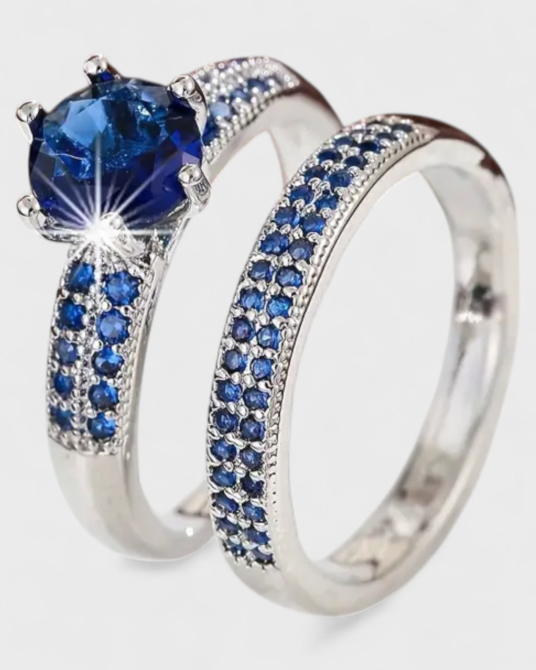 Duo de bagues plaquées or 18K et zircon