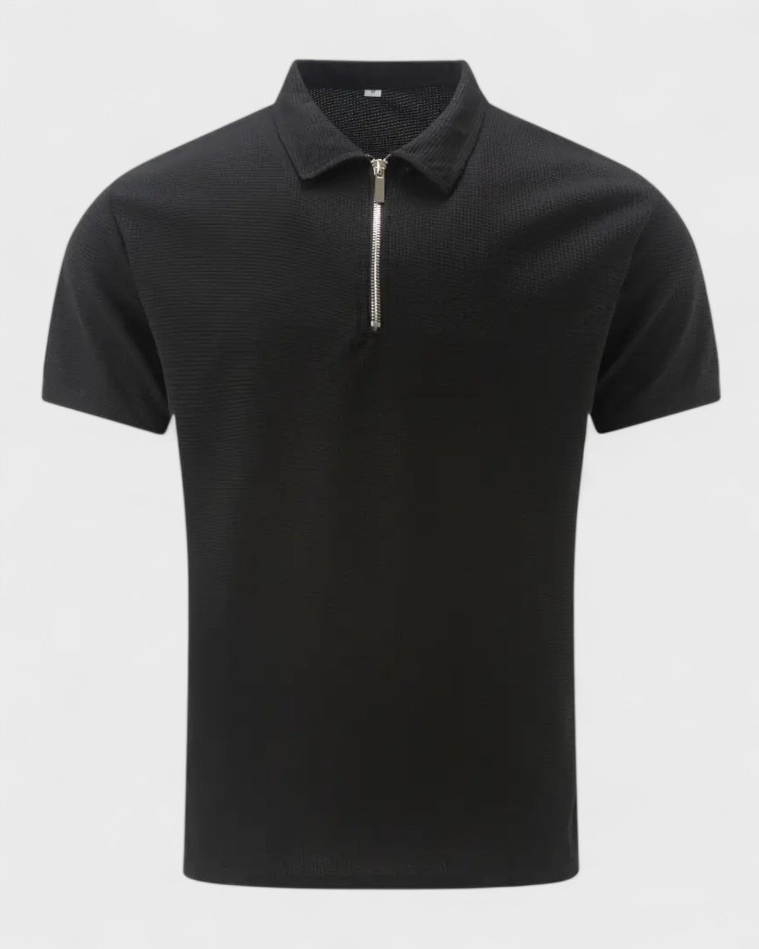 Polo zippé à col structuré