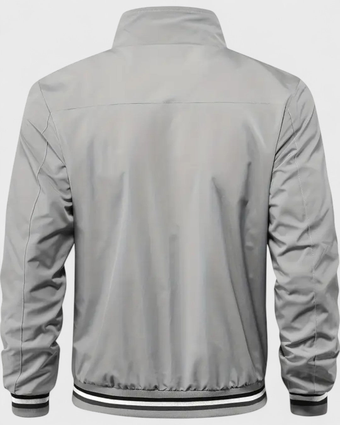 Blouson décontracté à col montant rayé
