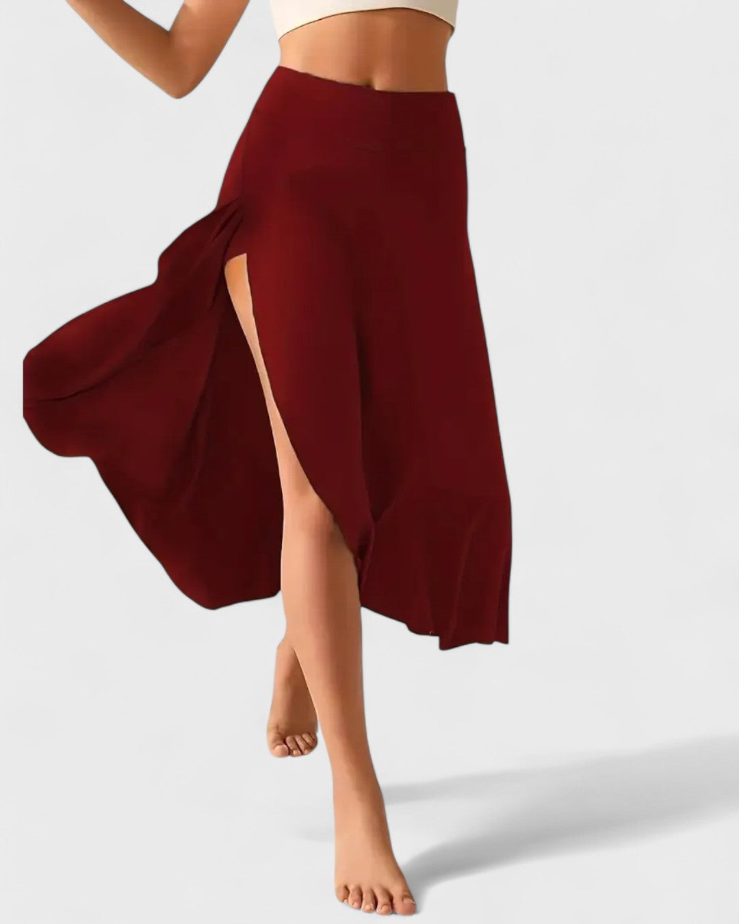 Jupe drapée à fente asymétrique