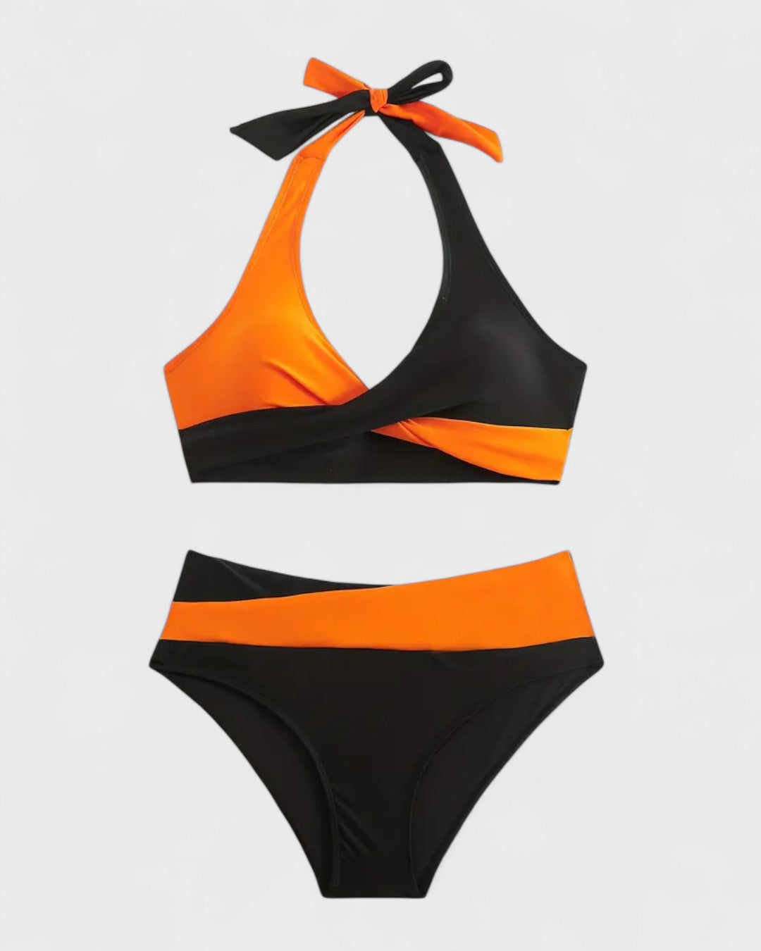 Maillot de bain deux pièces en blocs de couleurs