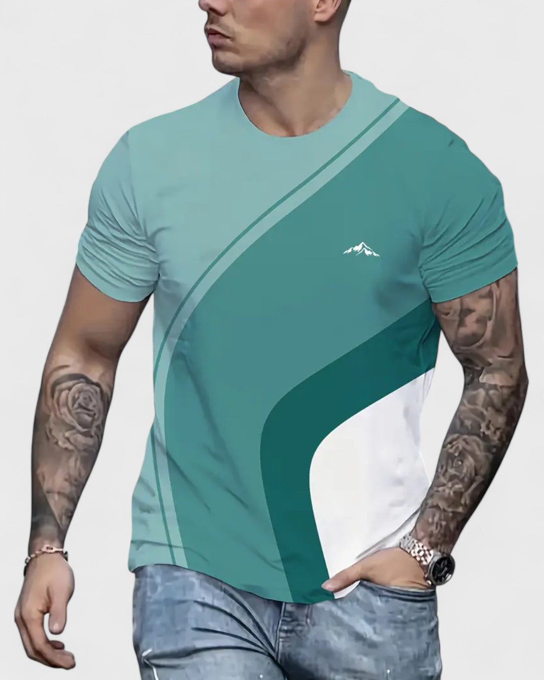 T-shirt contrasté sportif respirant