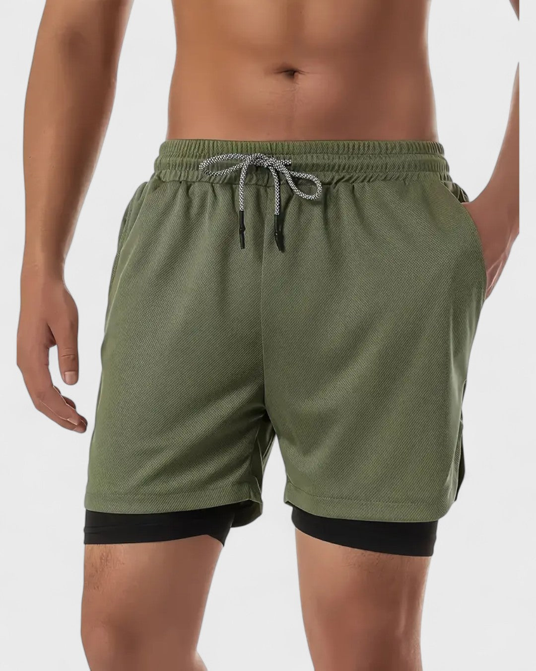 Short d'entraînement homme 2-en-1