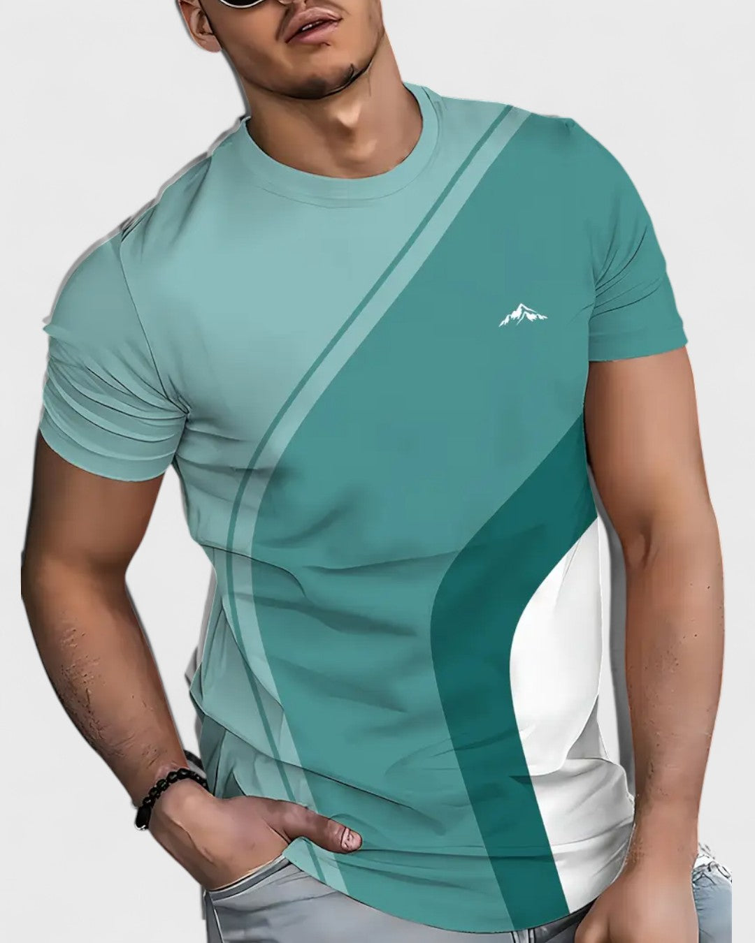 T-shirt contrasté sportif respirant