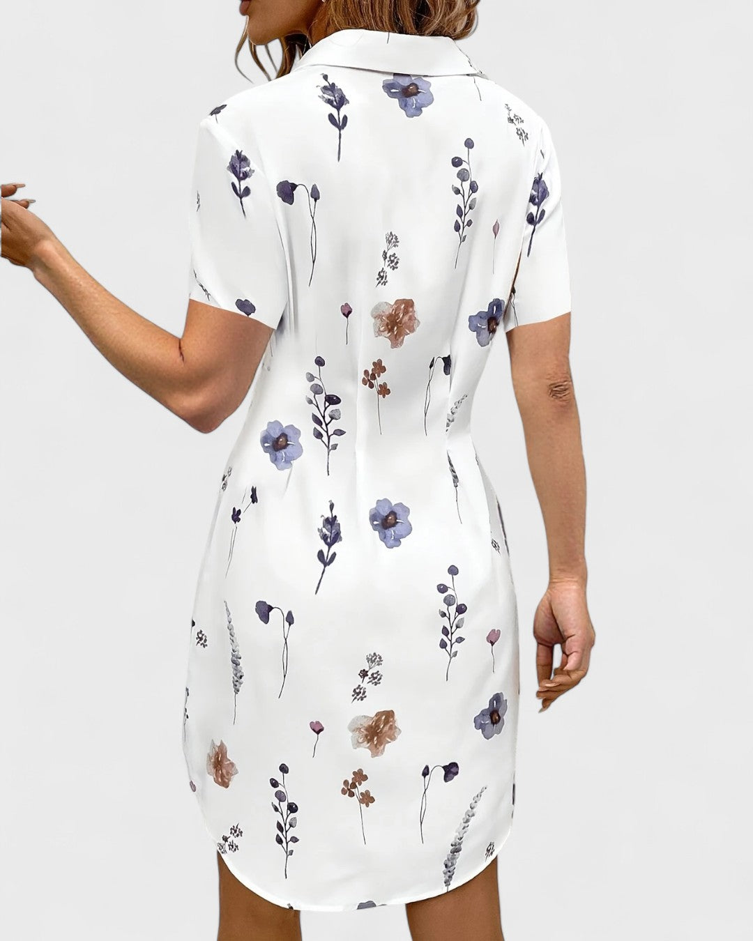 Robe chemise fluide à fleurs