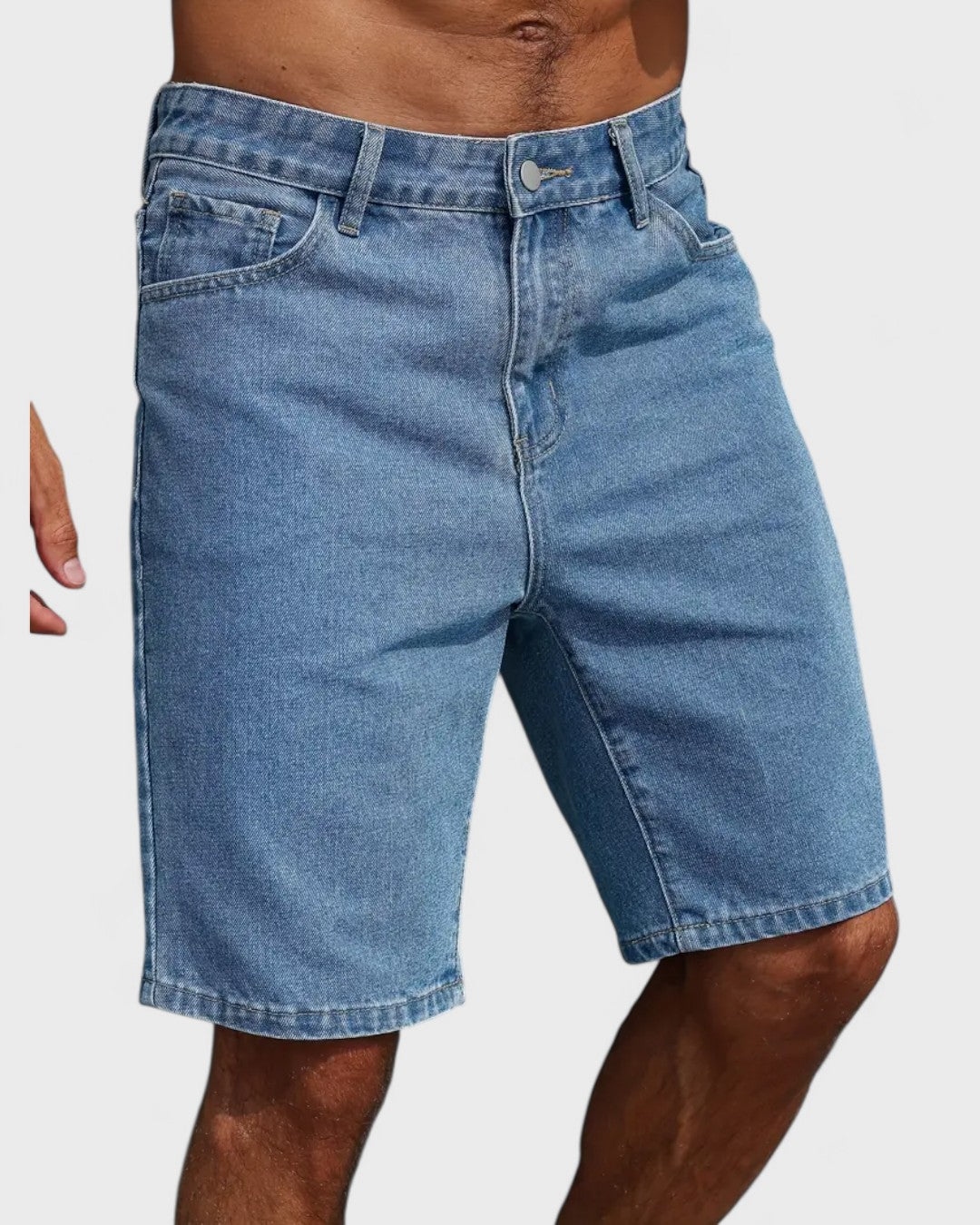 Short en jean droit coupe régulière