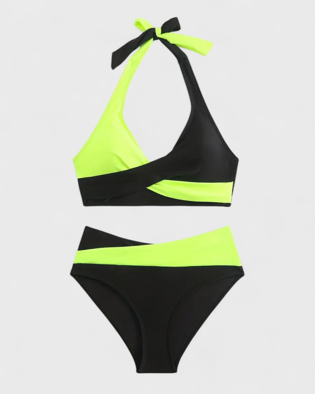 Maillot de bain deux pièces en blocs de couleurs
