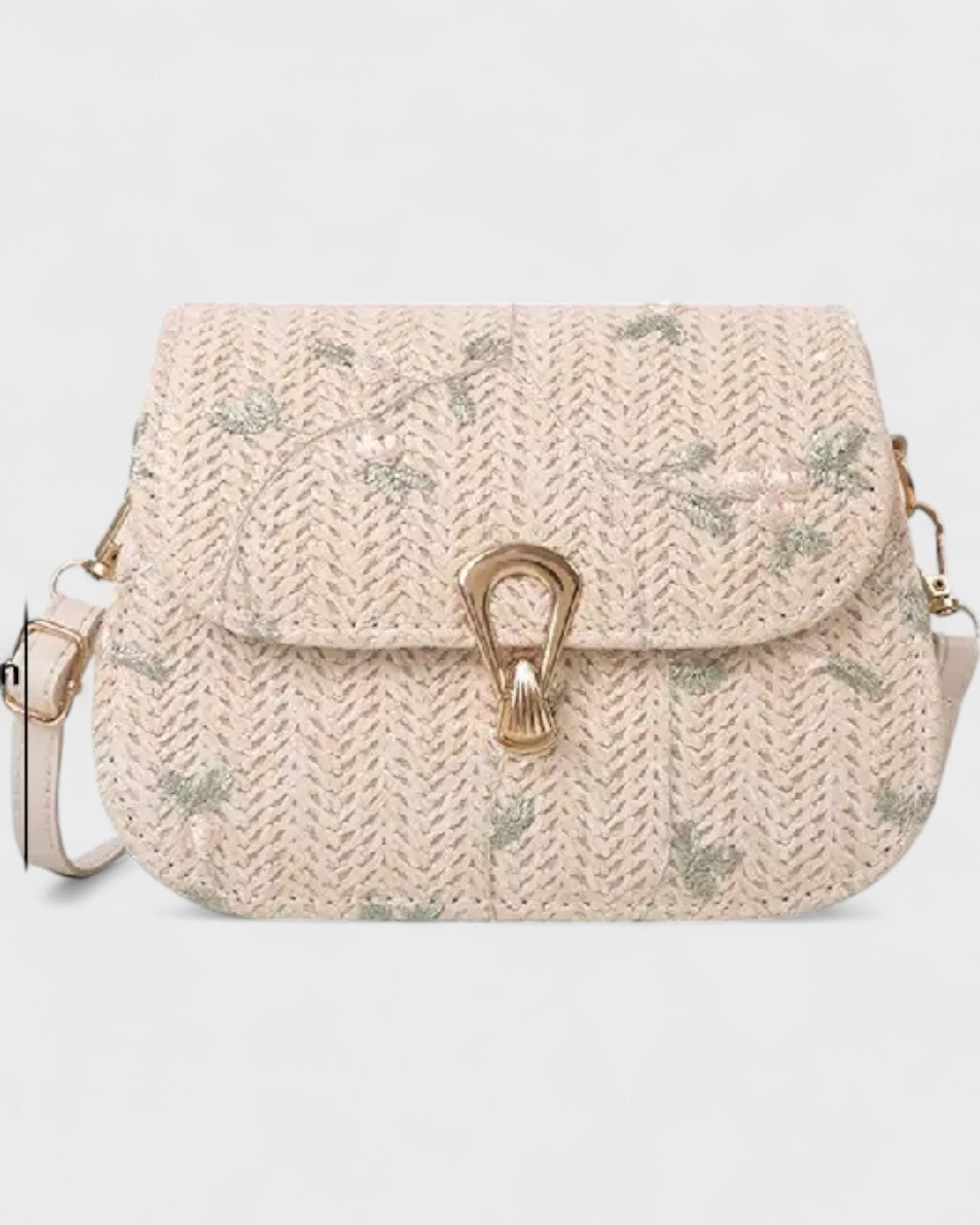 Sac bandoulière tissé à motif fleuri