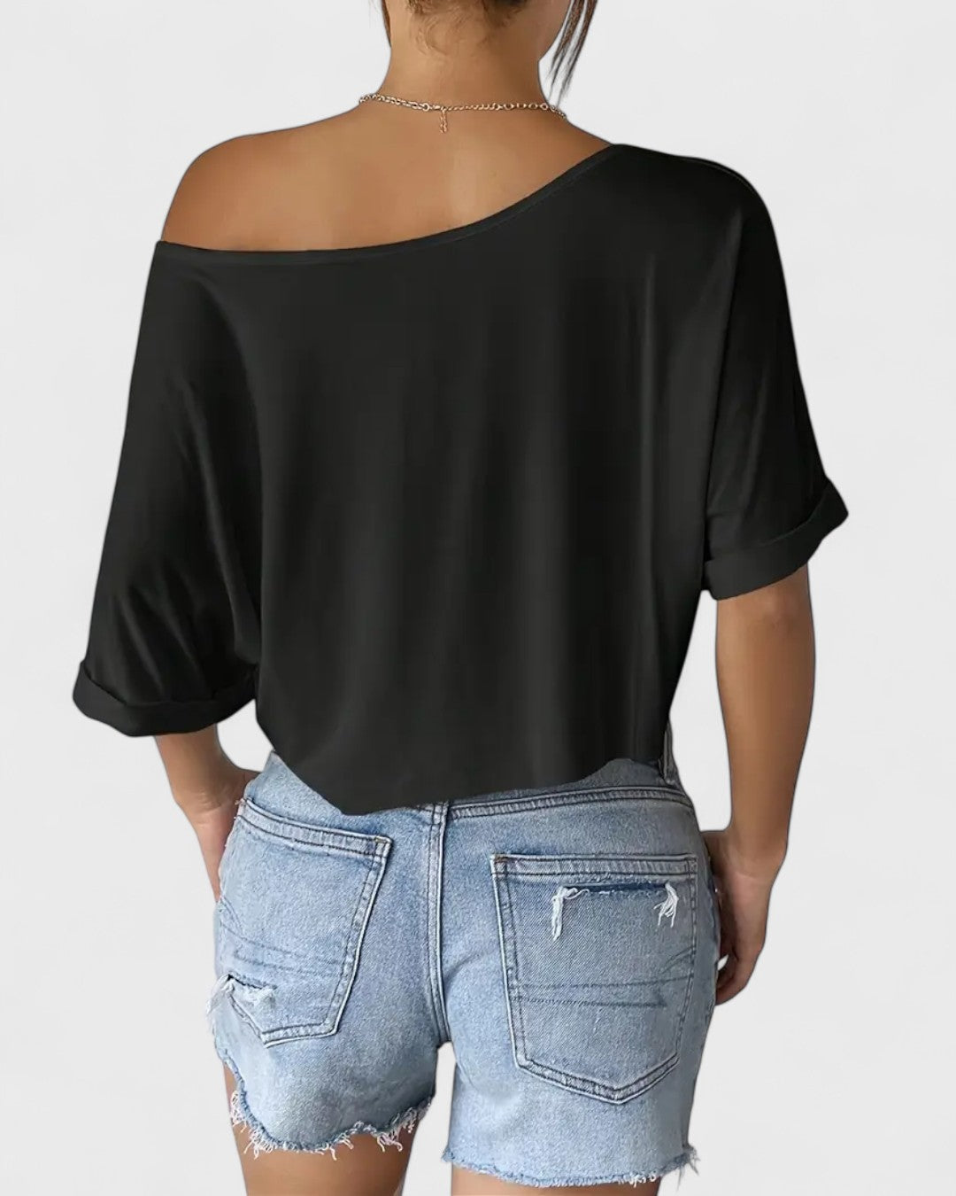T-shirt court asymétrique à une épaule