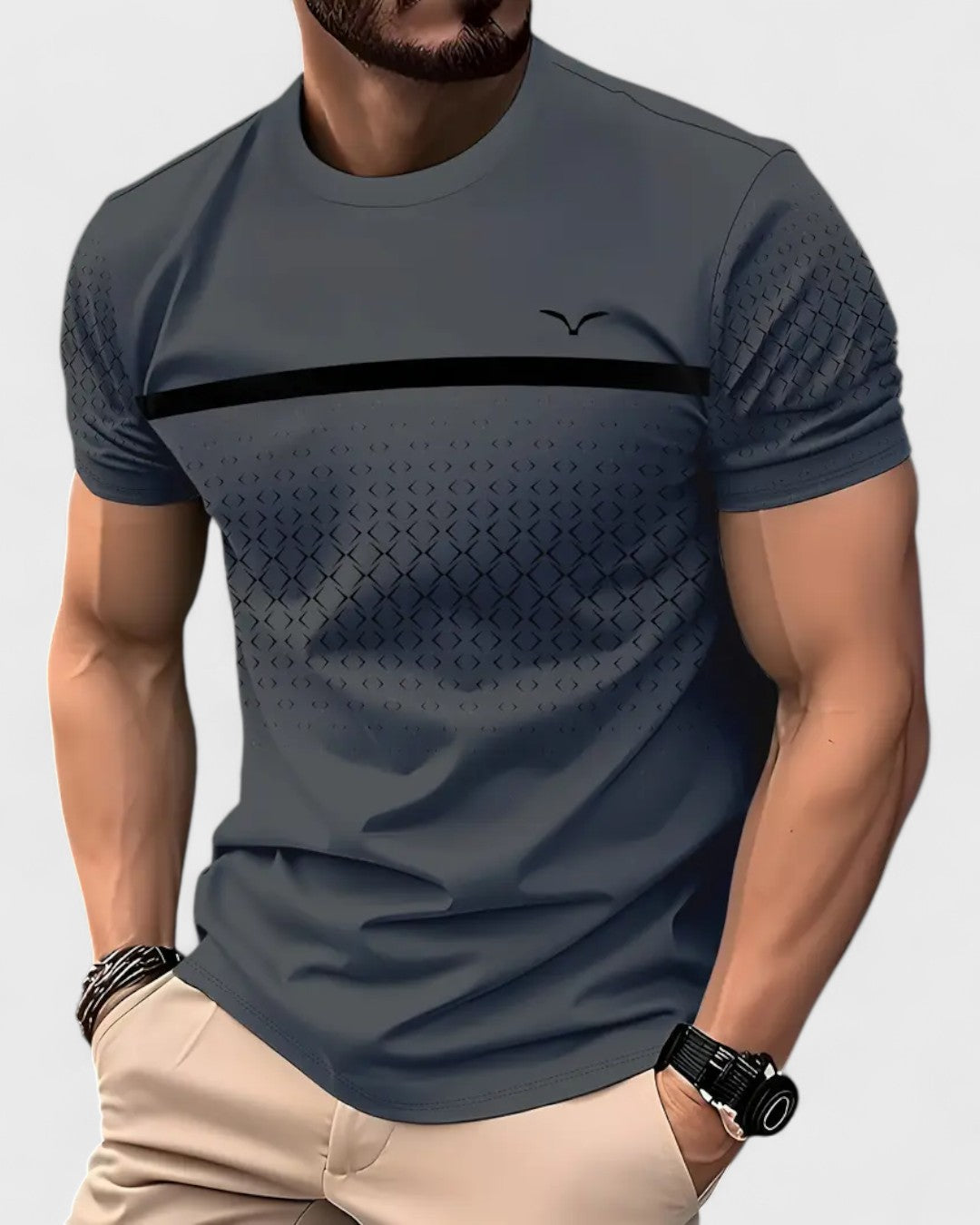 T-shirt col U tricoté homme