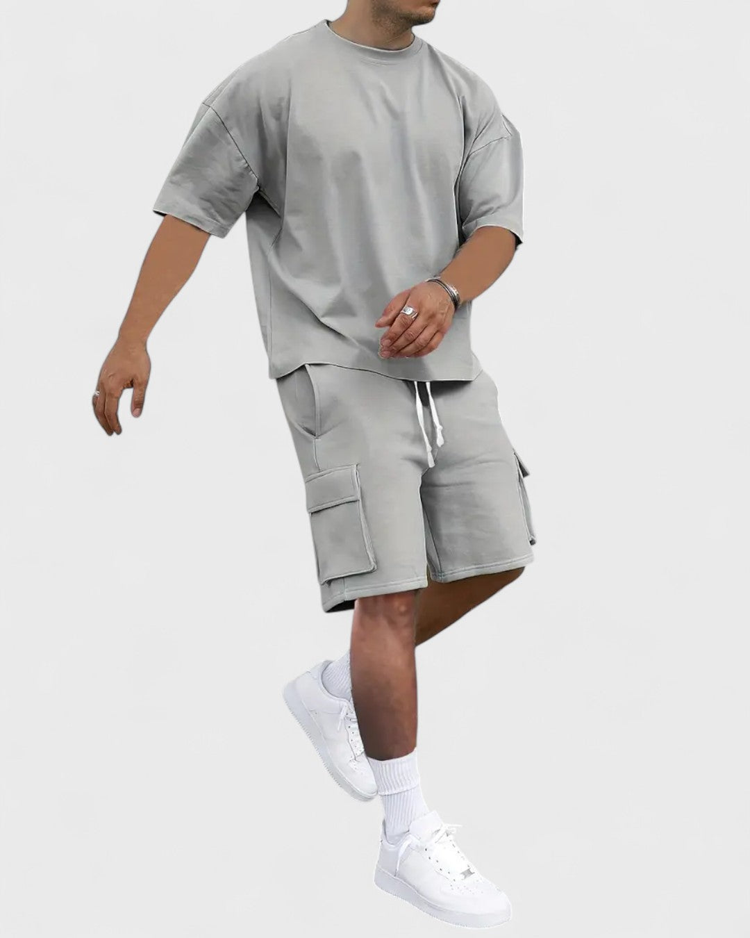 Ensemble t-shirt et short cargo homme