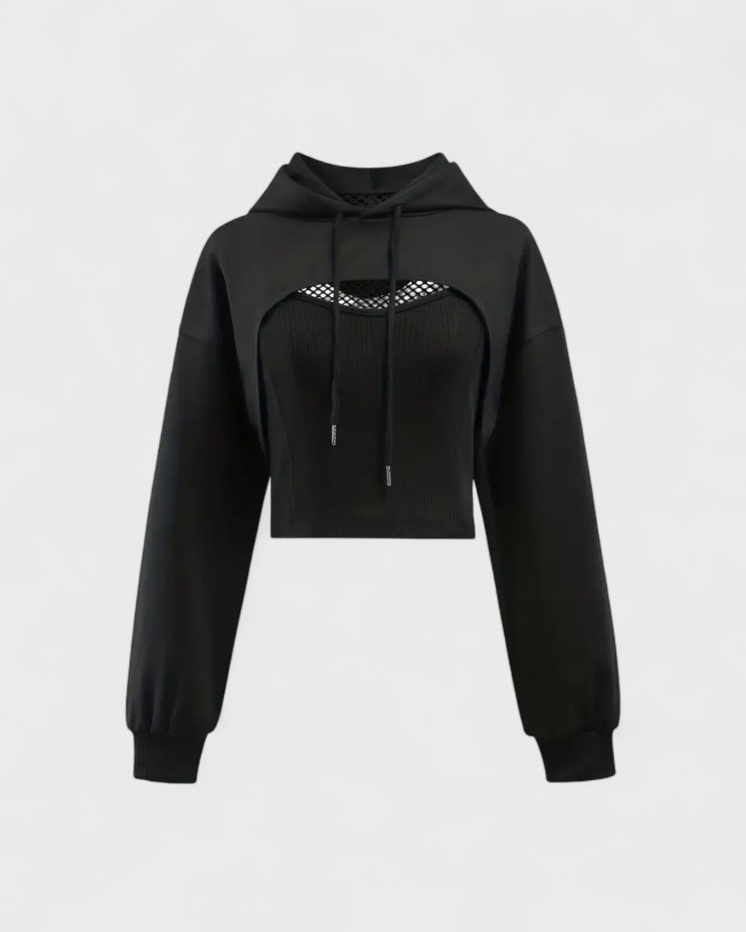 Sweat cropped en maille contrastée