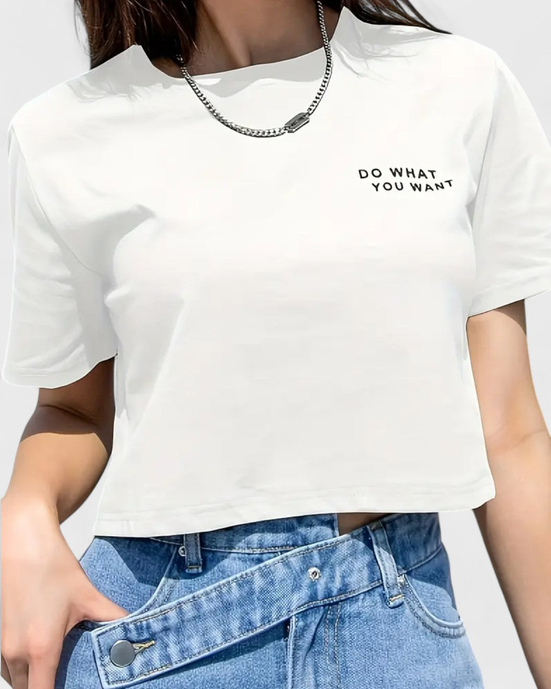T-shirt court imprimé "Do What You Want"
