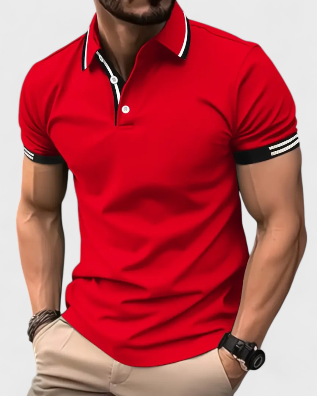 Polo à rayures contrastées pour homme