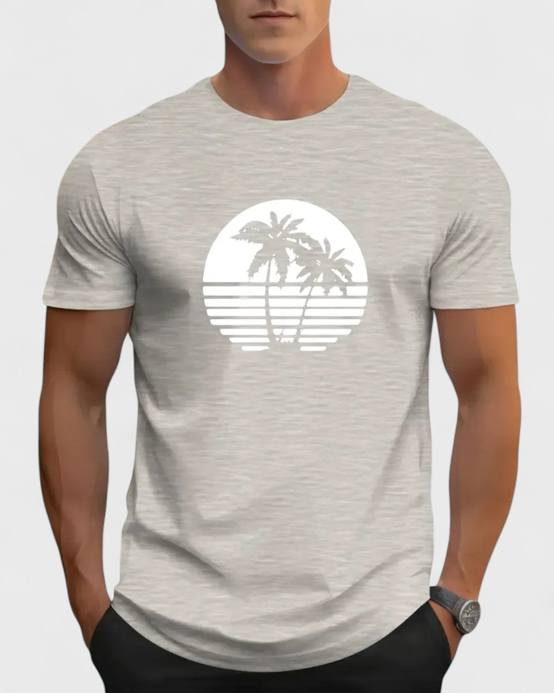 T-shirt graphique avec palmiers