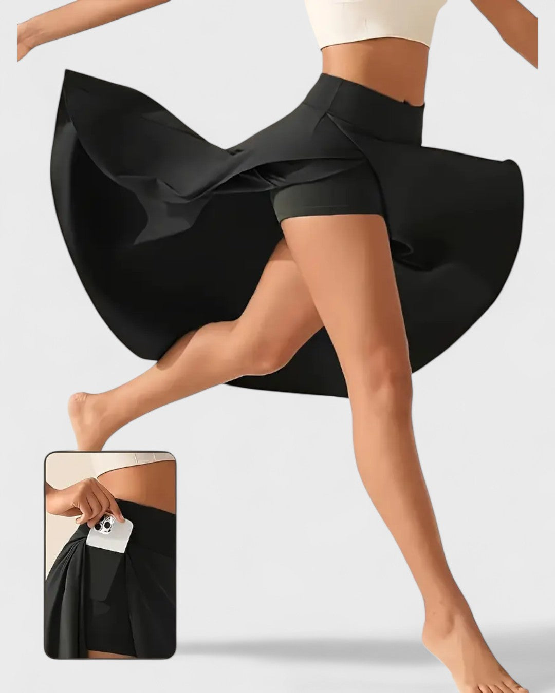 Jupe drapée à fente asymétrique