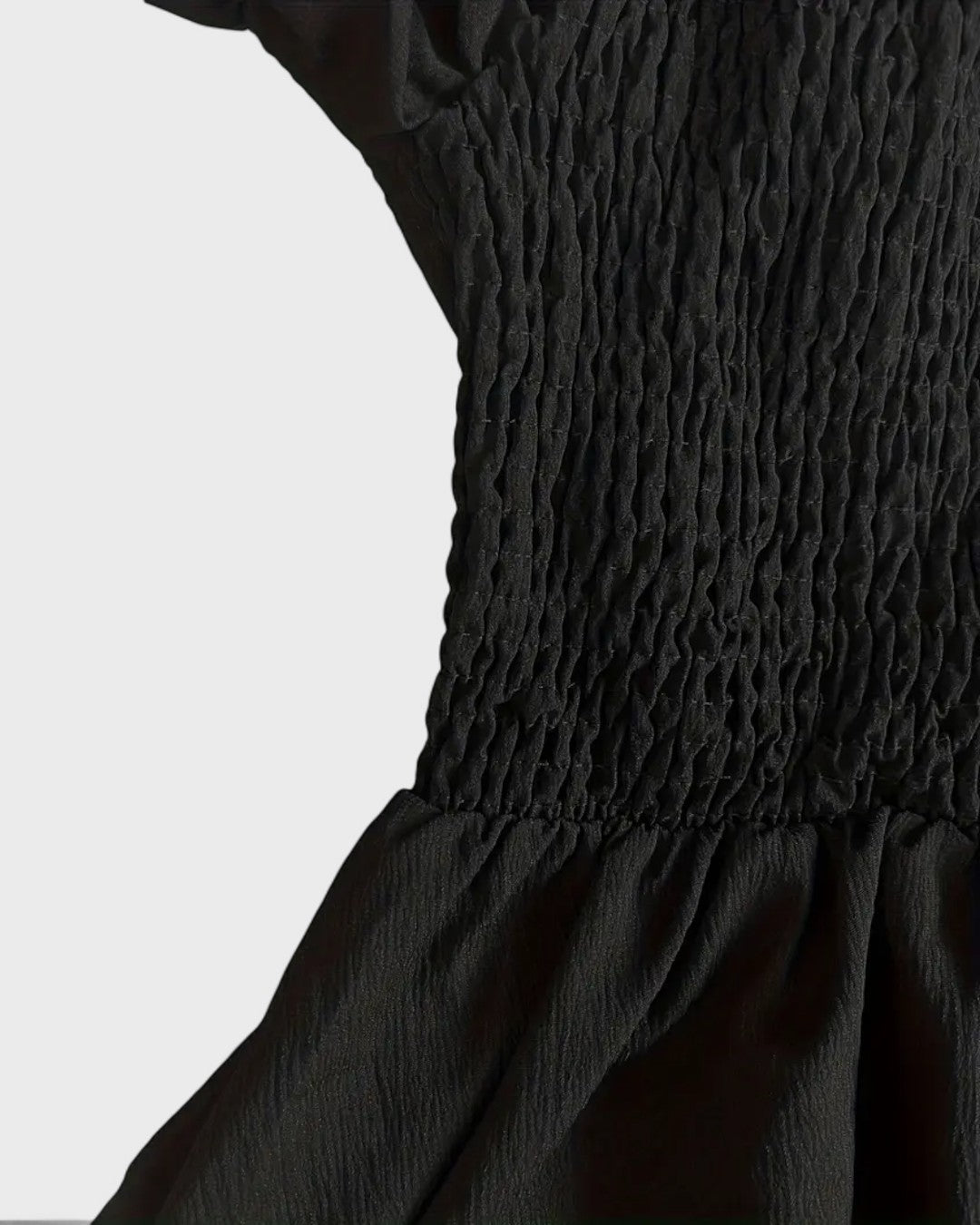 Robe midi à manches bouffantes et laçage corset