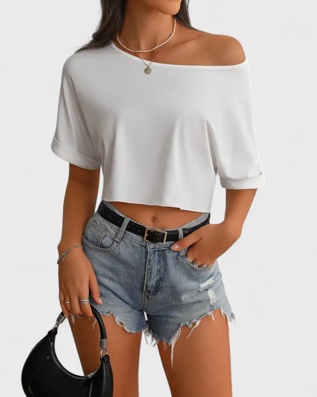 T-shirt court asymétrique