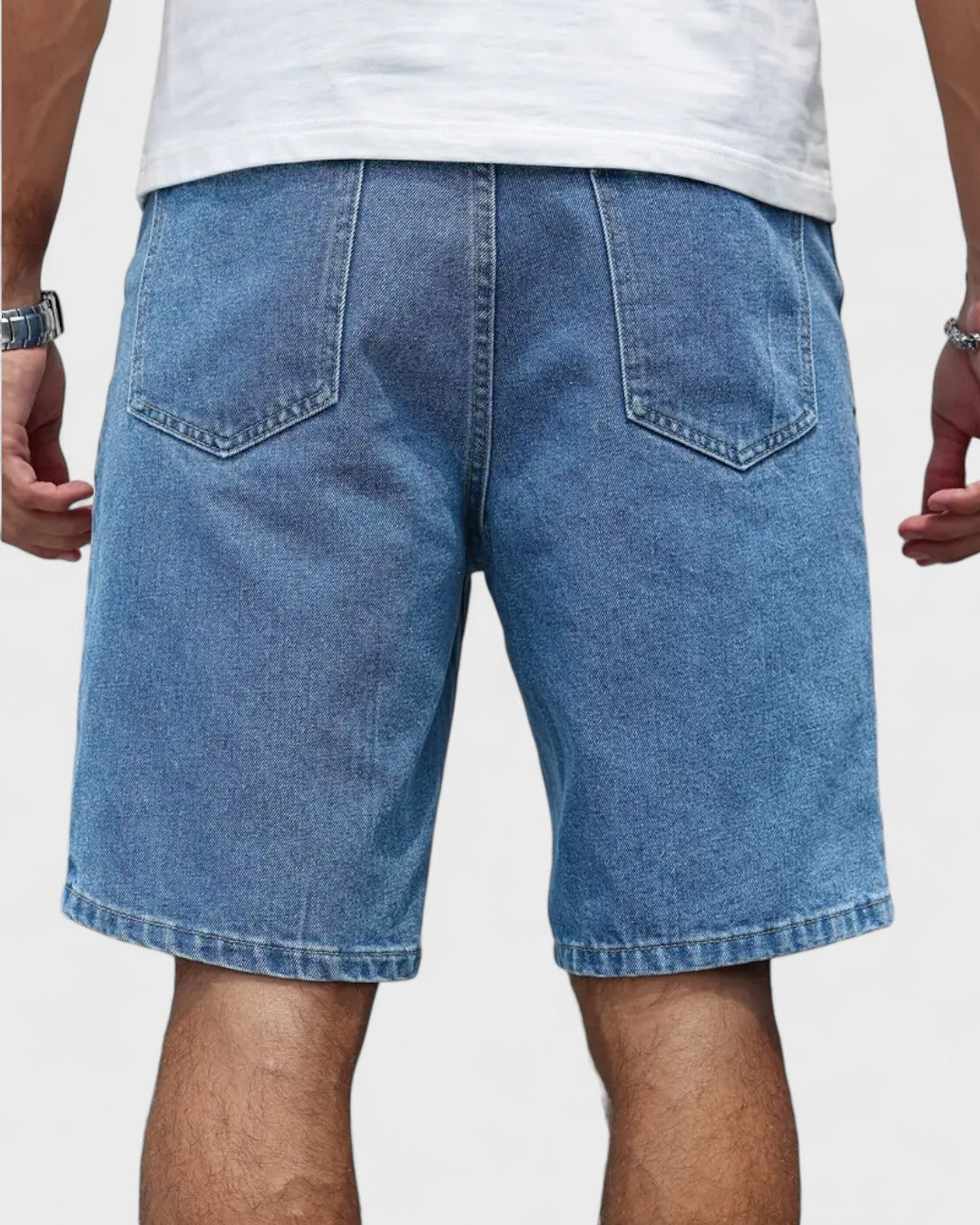 Short en jean droit coupe régulière