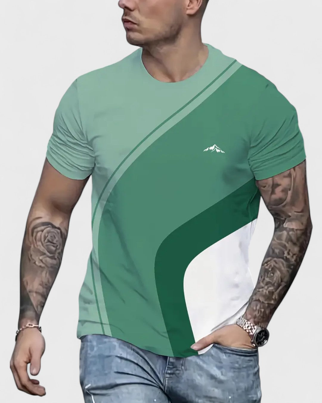 T-shirt contrasté sportif respirant