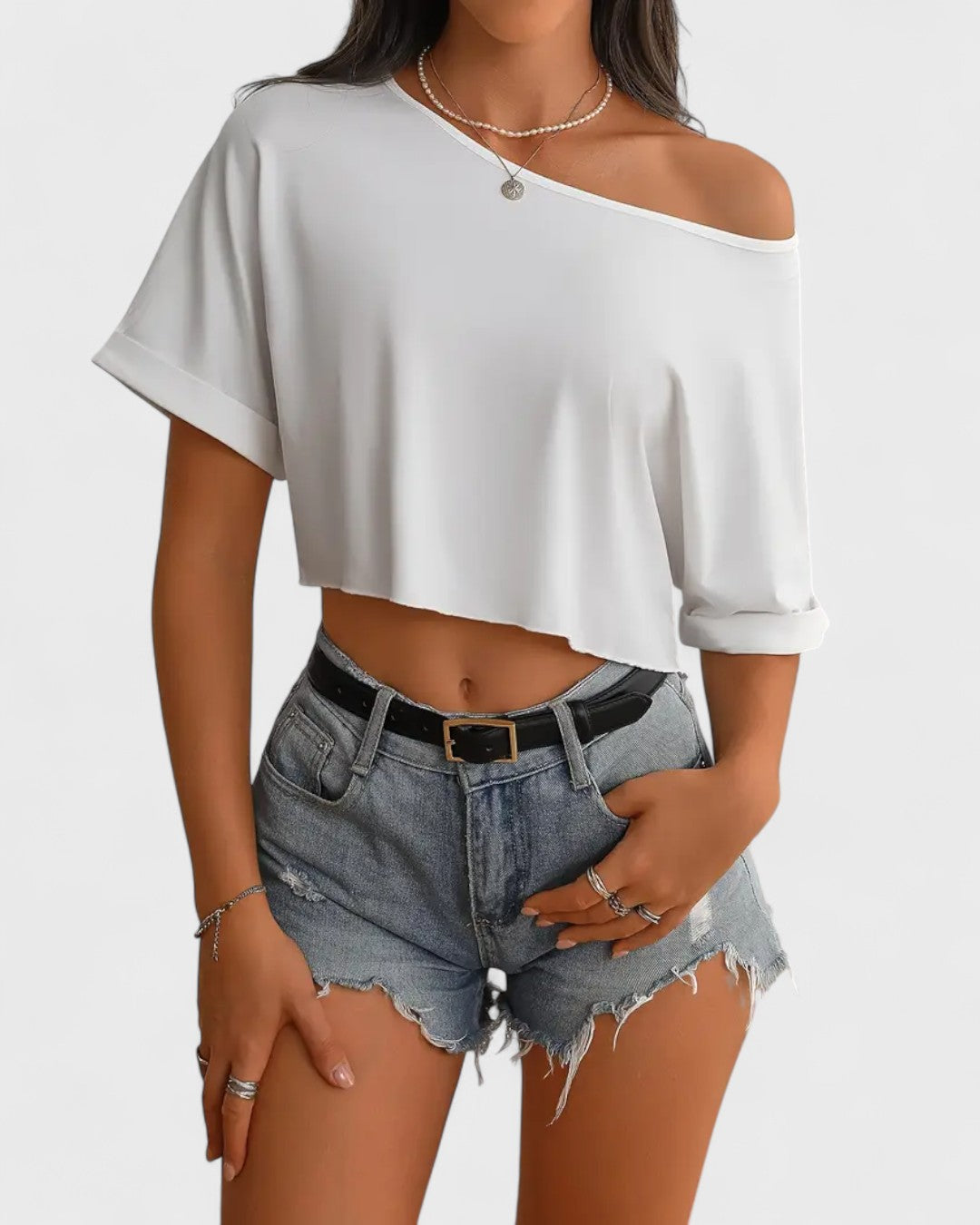 T-shirt court asymétrique