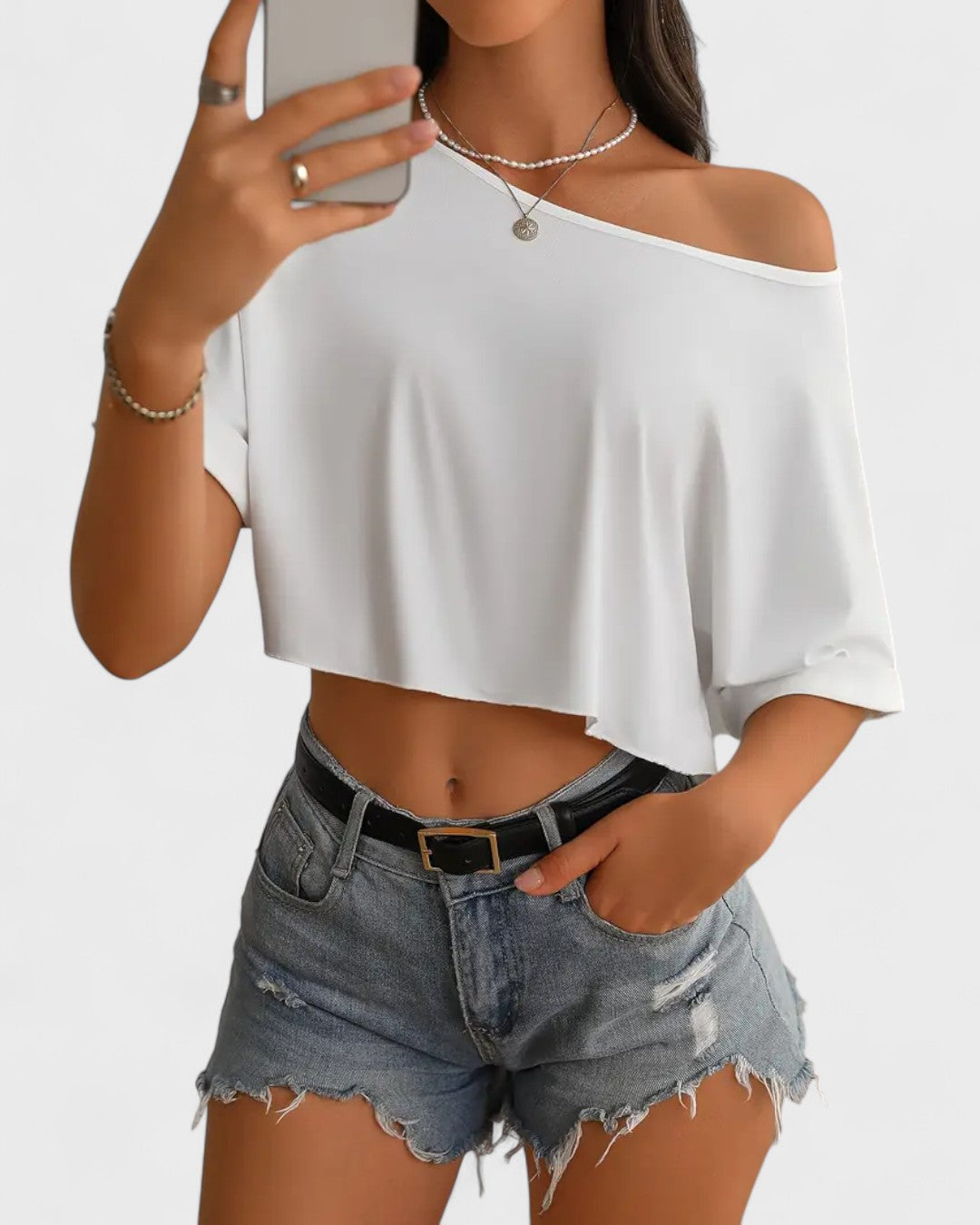 T-shirt court asymétrique