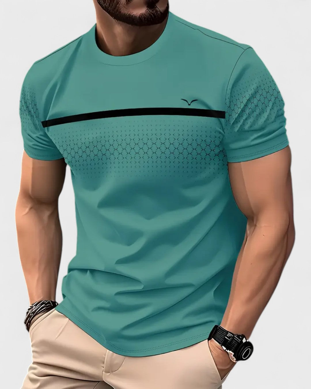 T-shirt col U tricoté homme