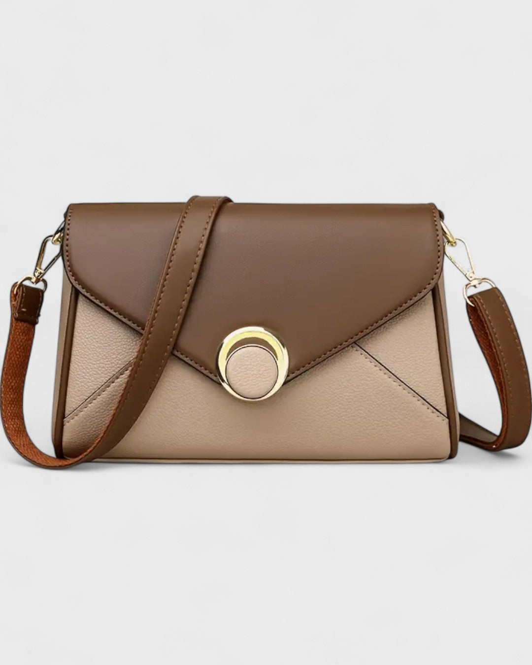 Sac bandoulière bicolore à boucle ronde