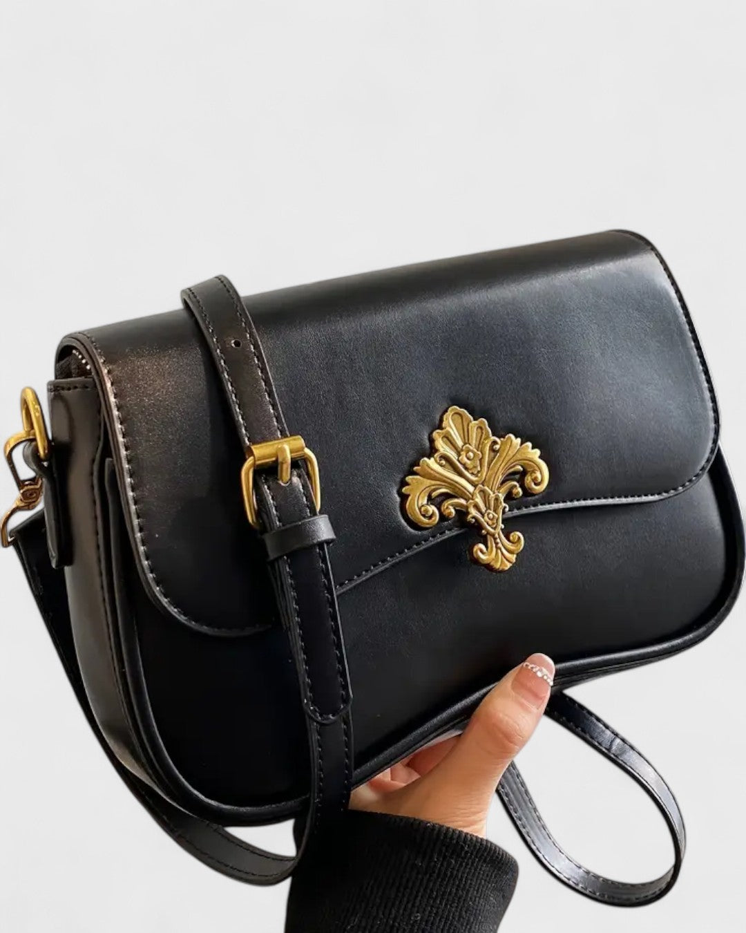 Sac bandoulière orné avec boucle florale vintage