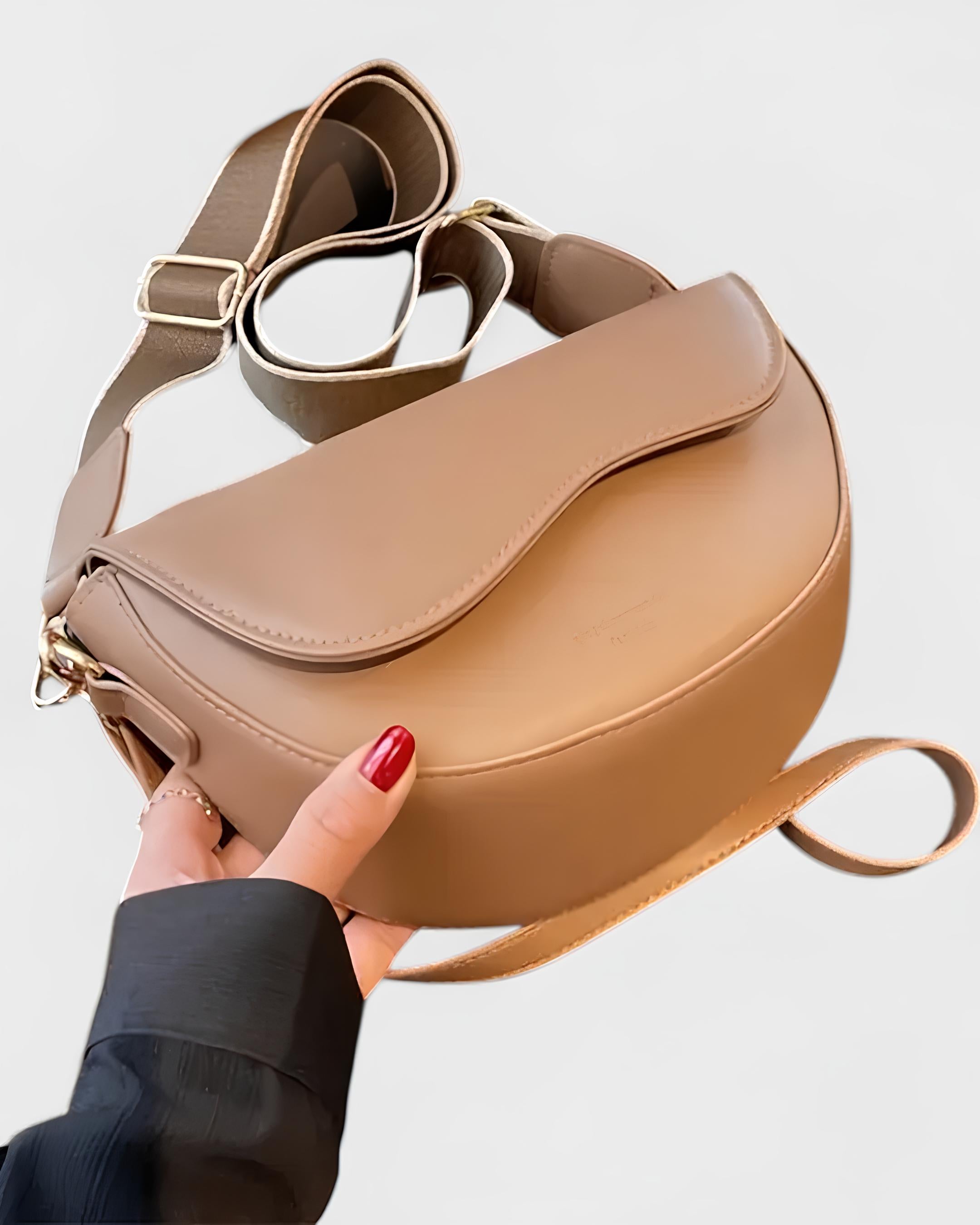 Sac bandoulière demi-lune au charme minimaliste