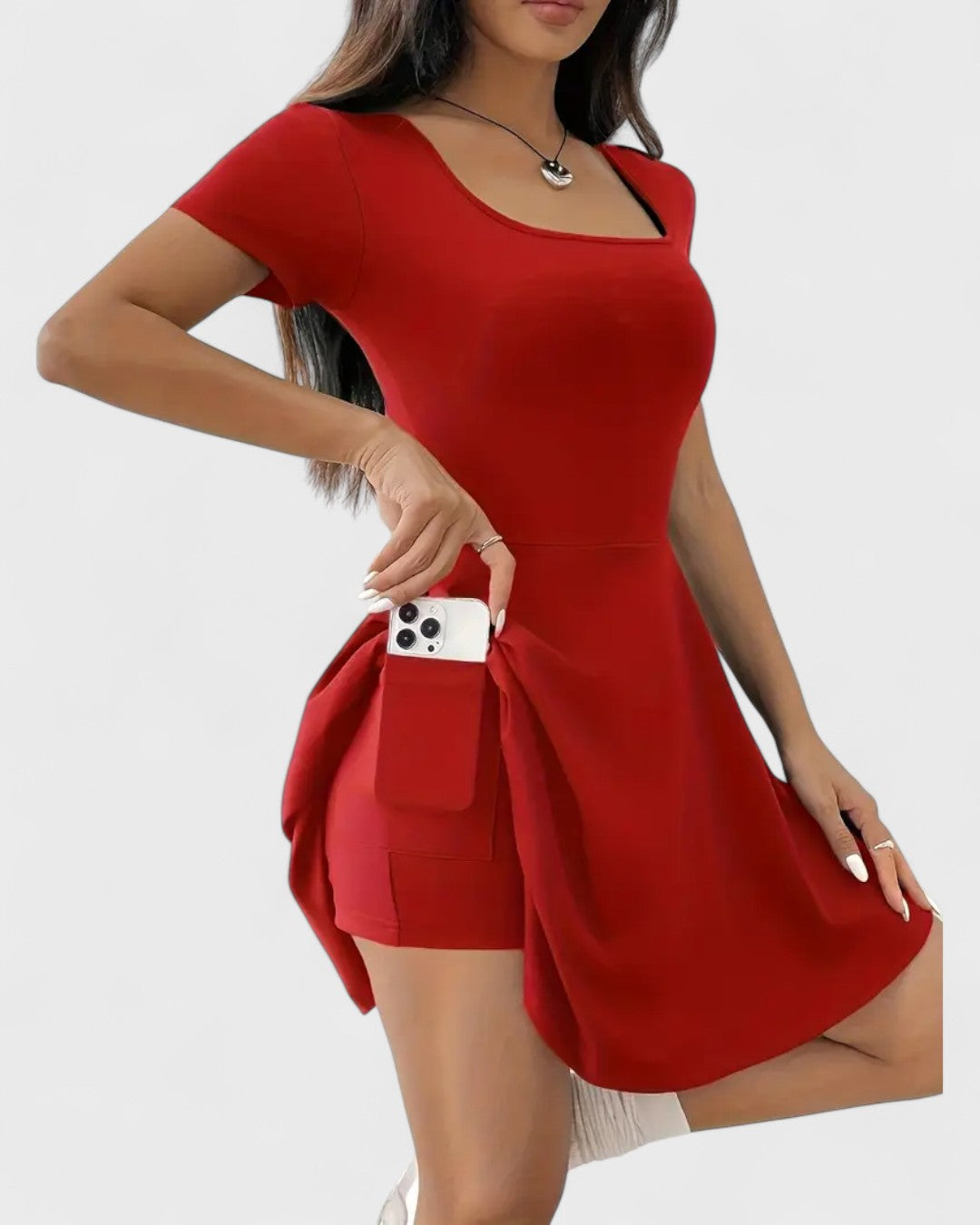 Robe patineuse col carré