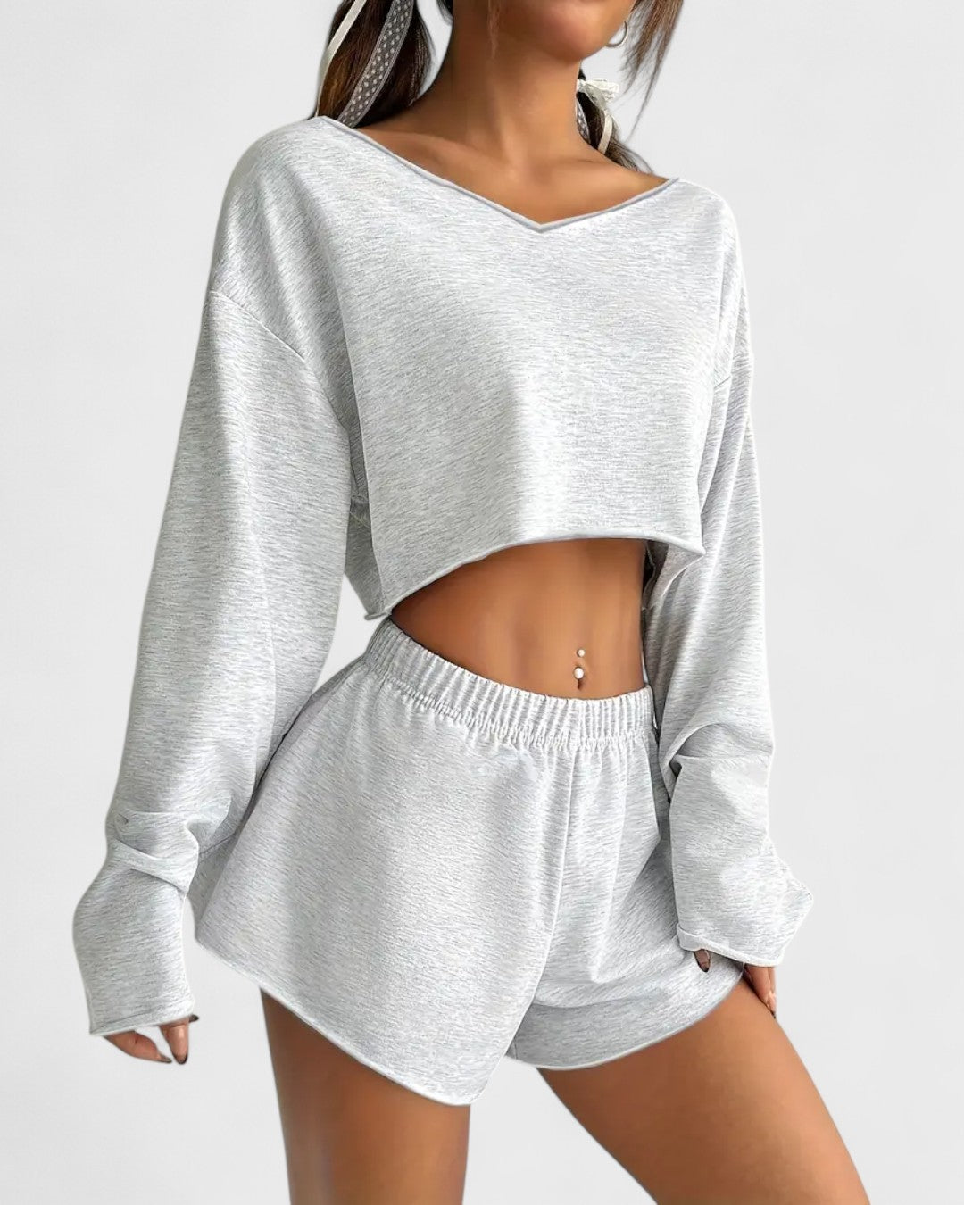 Ensemble détente col V manches longues