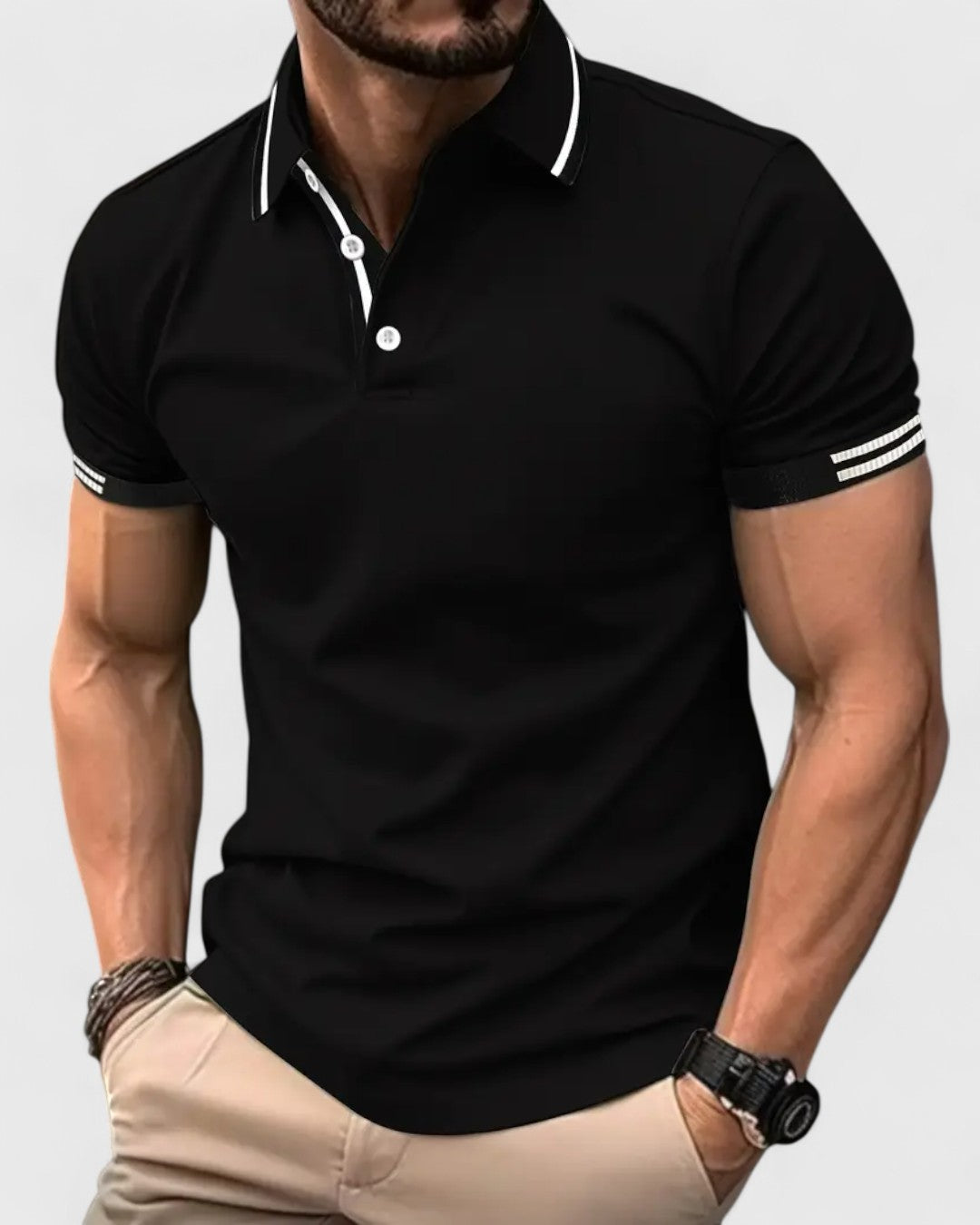 Polo à rayures contrastées pour homme