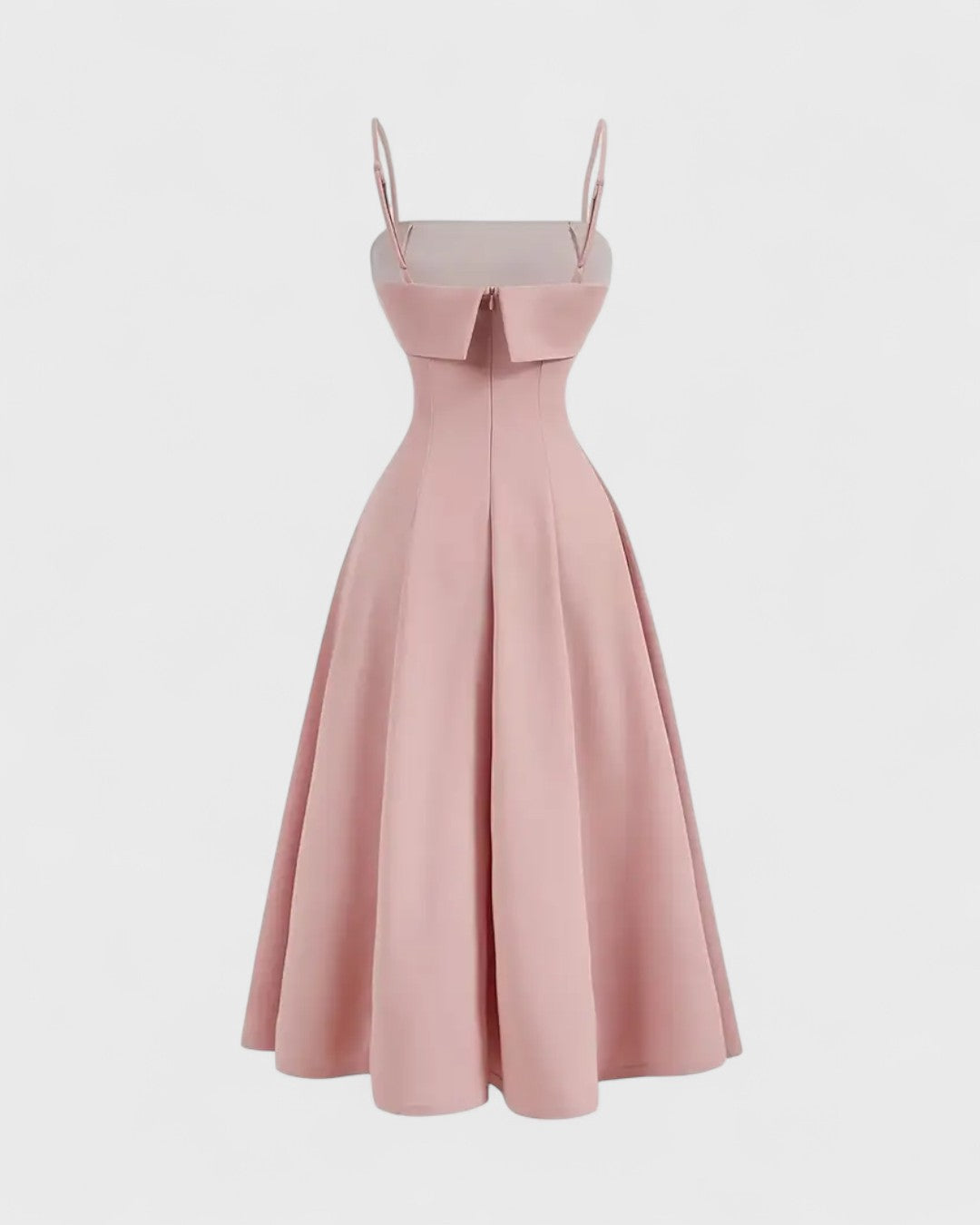 Robe midi à perles fines et bretelles croisées