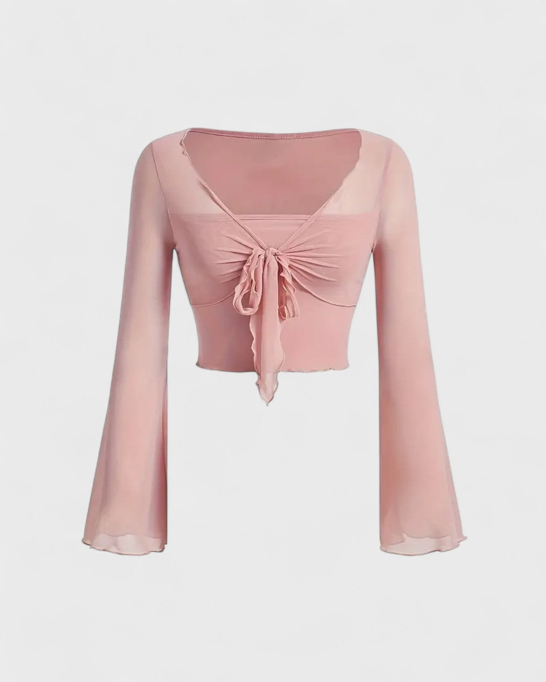 Haut manches évasées à nouer