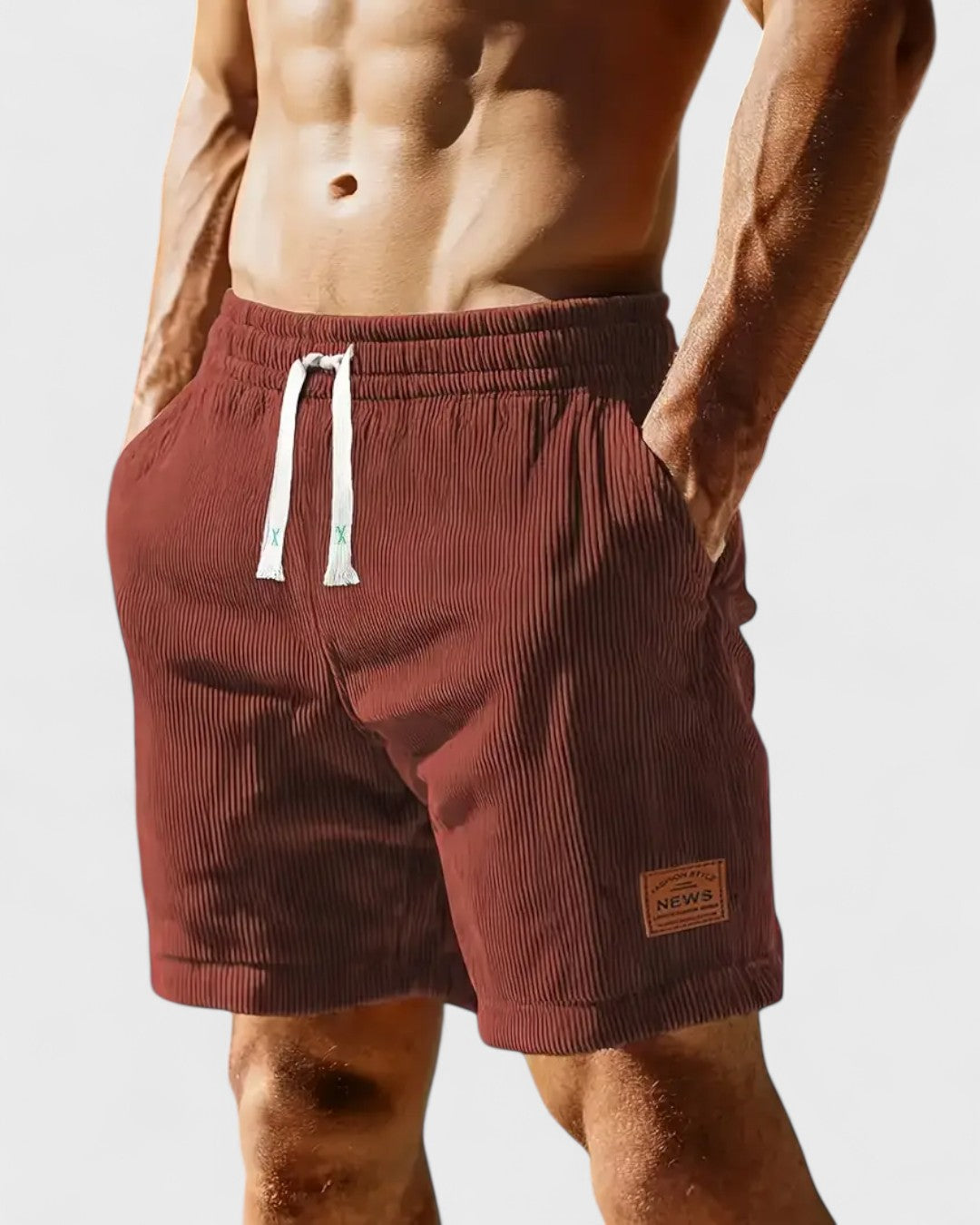 Short en jean droit mi-long