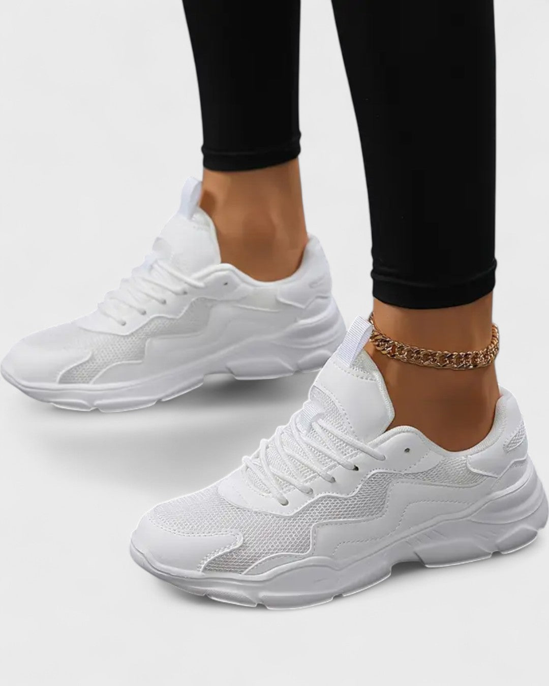 Baskets femme avec tige en mesh