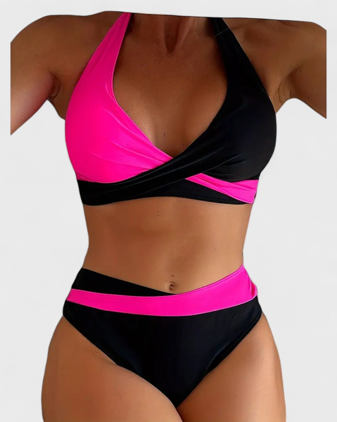 Maillot de bain deux pièces en blocs de couleurs
