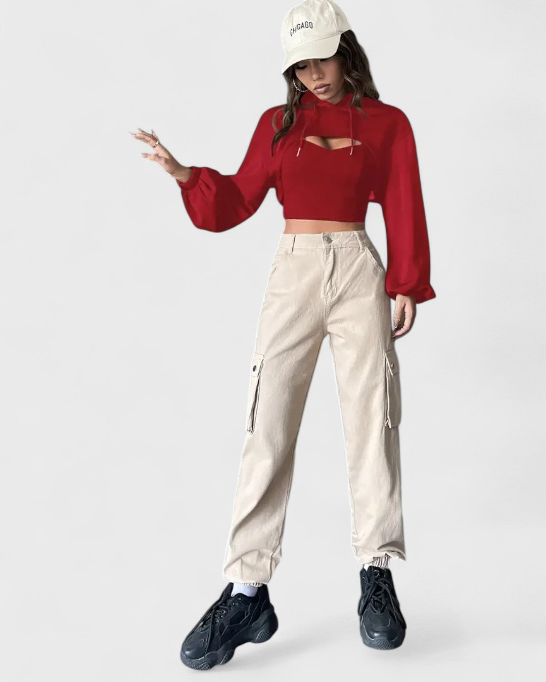 Ensemble sweat à capuche et débardeur crop