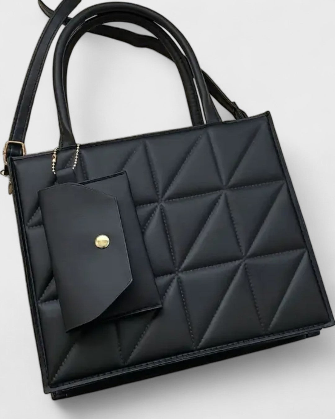 Sac à main matelassé avec pochette assortie