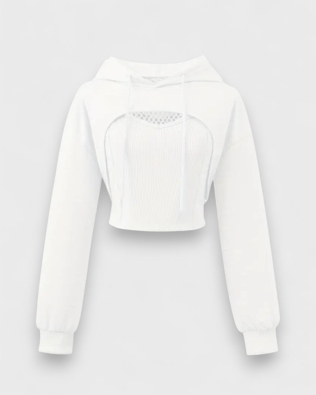 Sweat cropped en maille contrastée