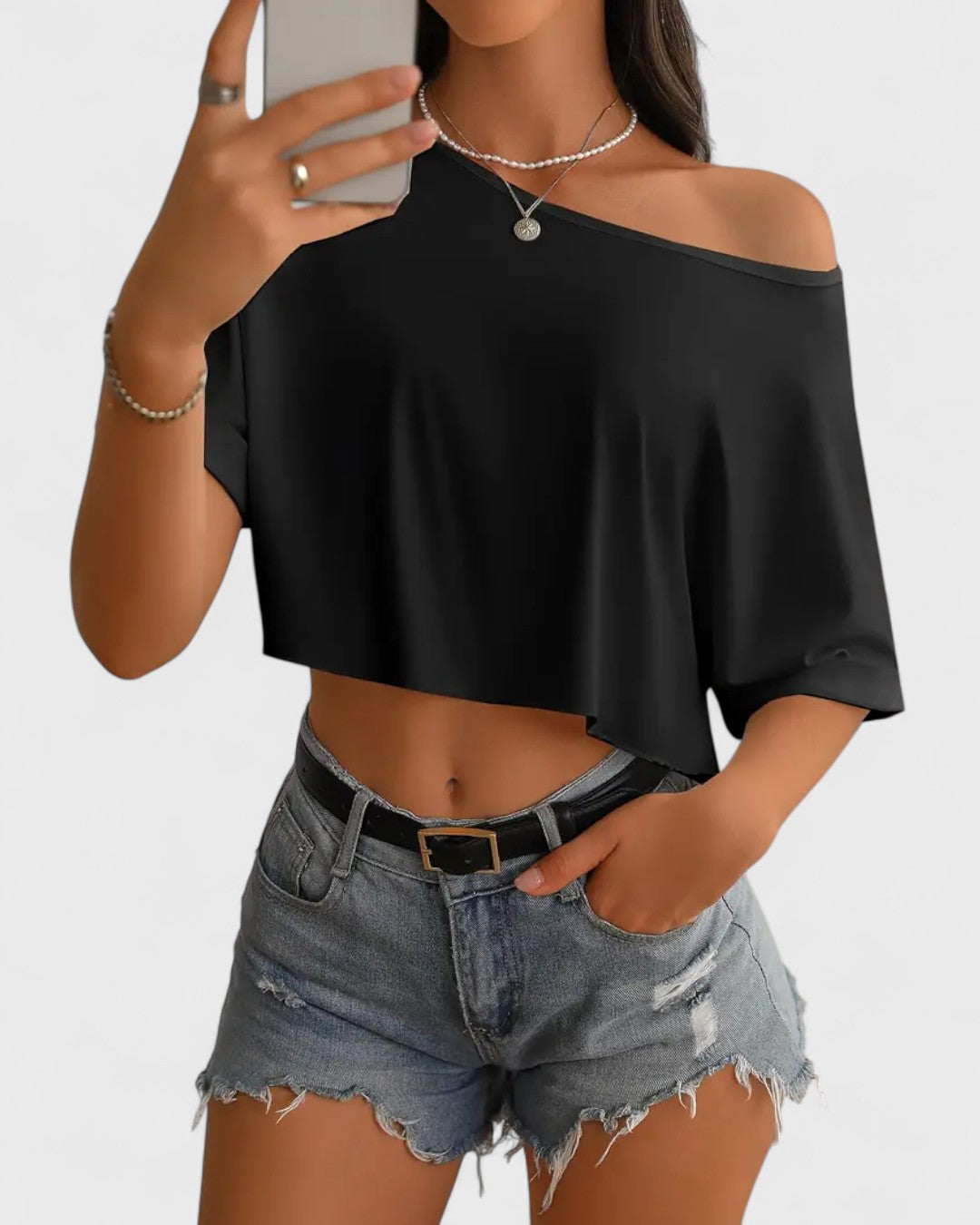 T-shirt court asymétrique