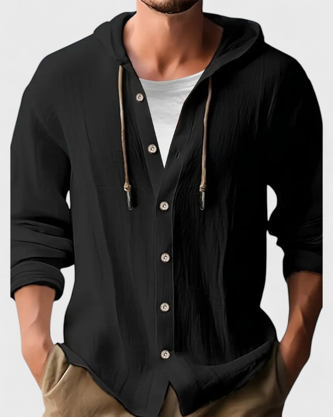 Chemise légère à capuche pour homme