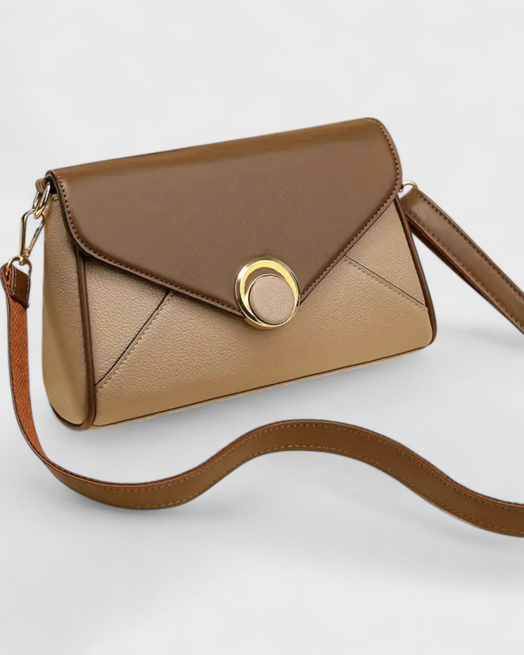 Sac bandoulière bicolore à boucle ronde