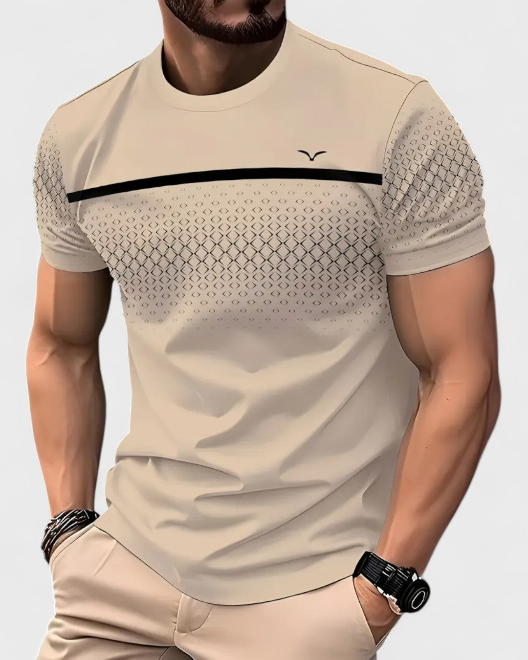 T-shirt col U tricoté homme