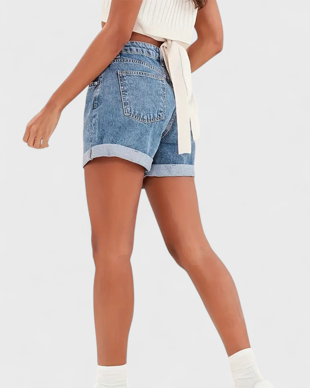 Short Preppy taille haute pour femme