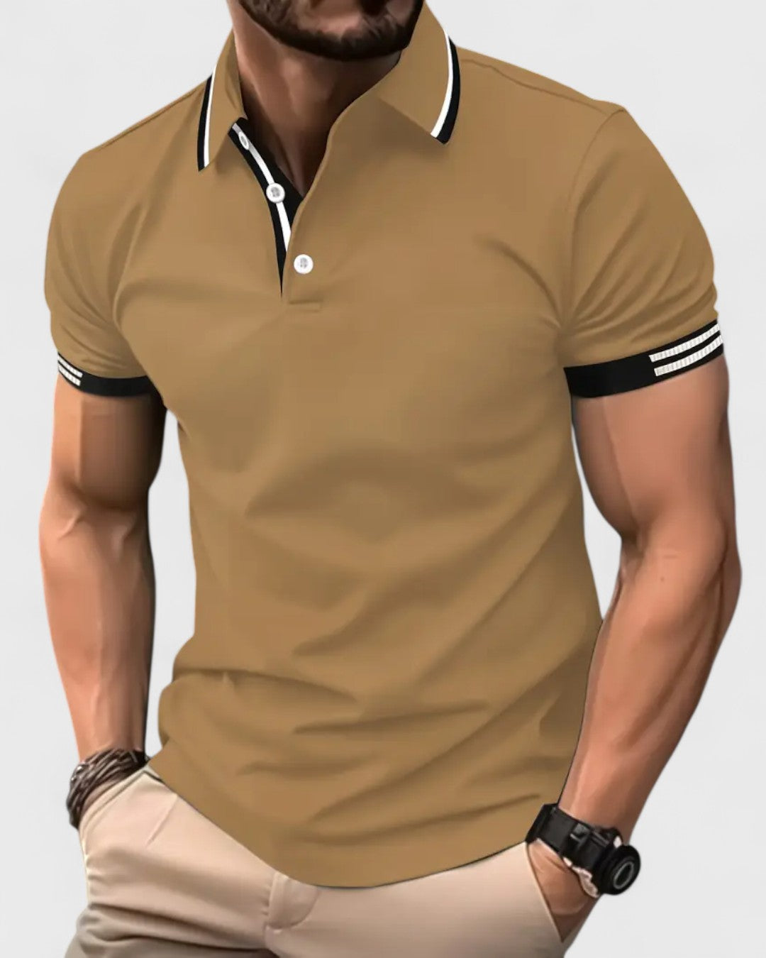 Polo à rayures contrastées pour homme