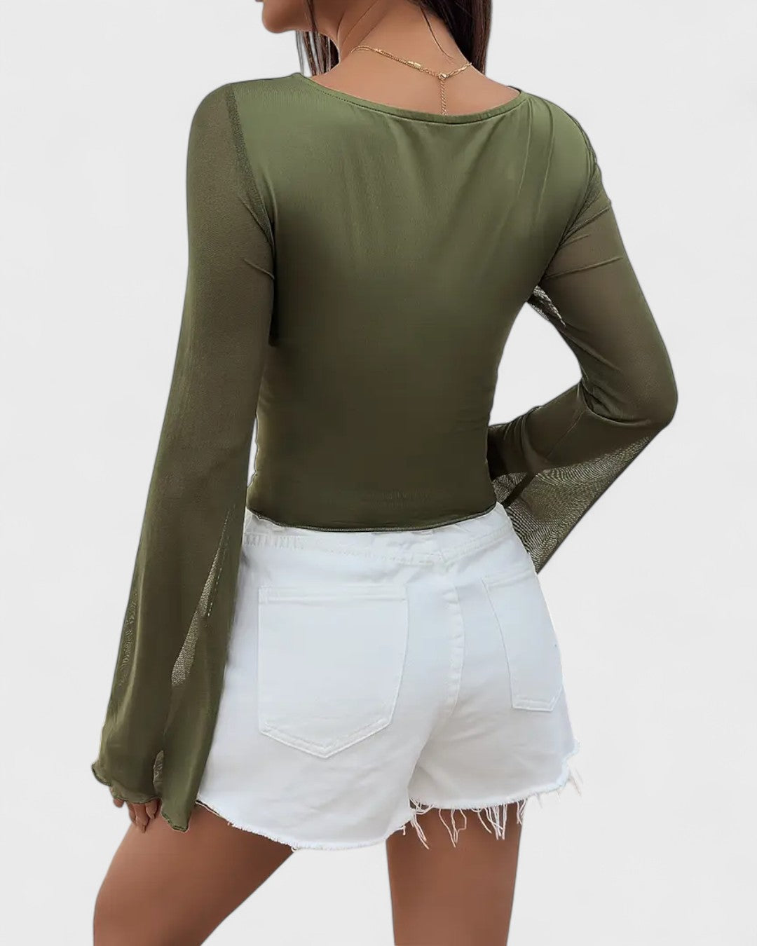 Haut manches évasées à nouer