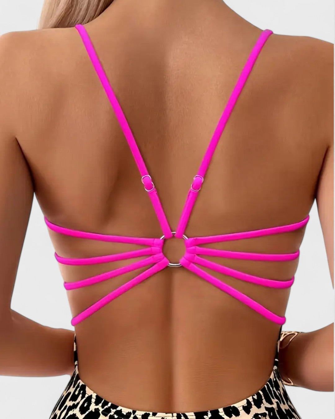 Maillot une-pièce à imprimé léopard et dos à bretelles croisées