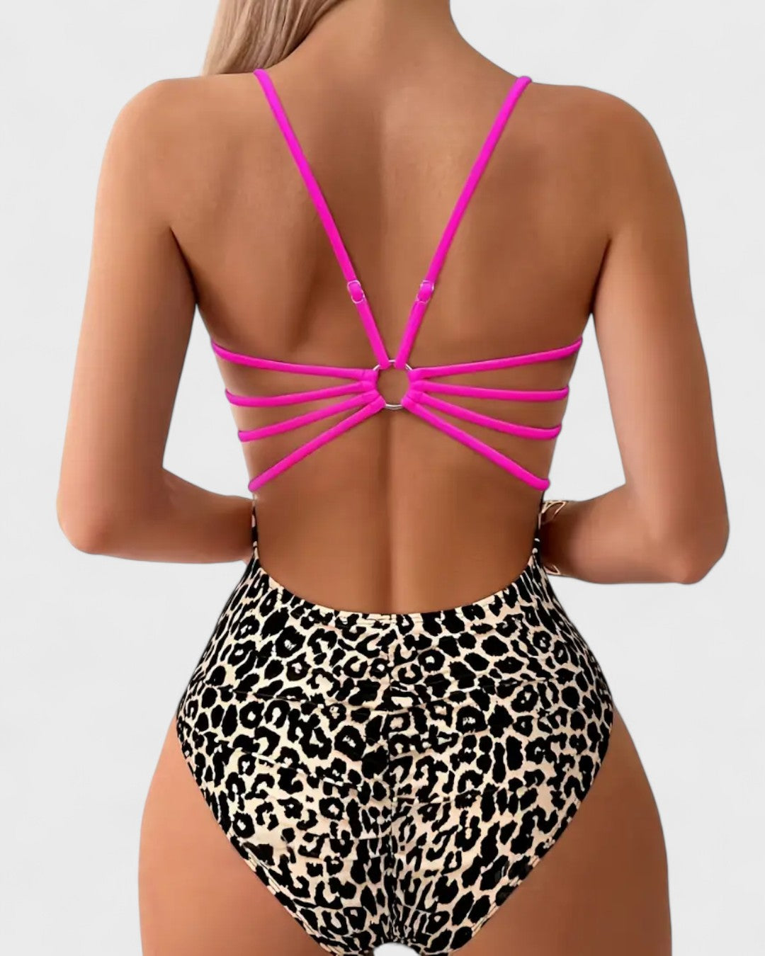 Maillot une-pièce à imprimé léopard et dos à bretelles croisées